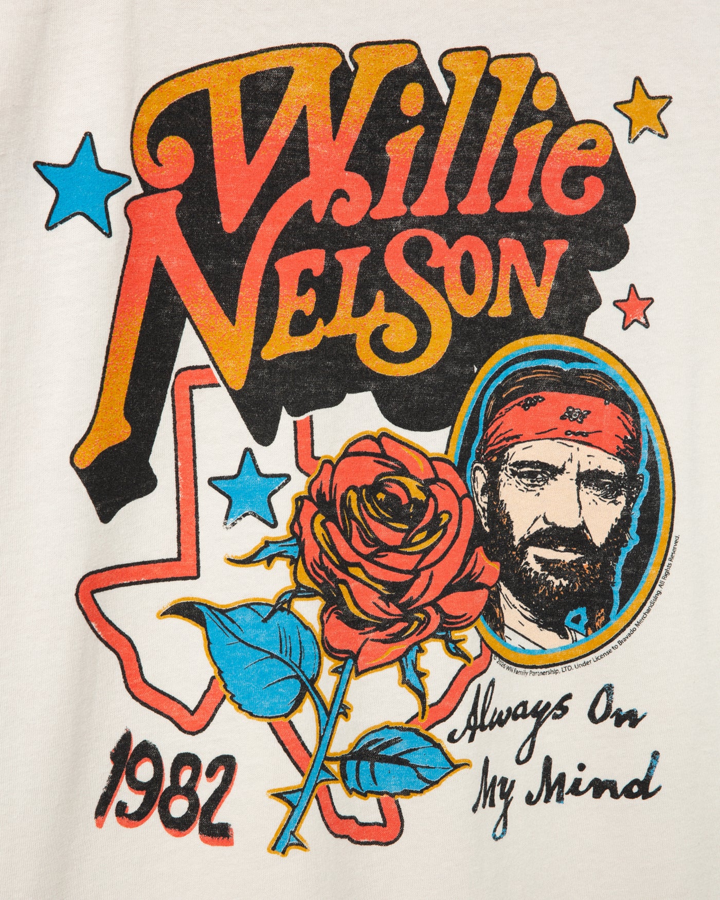 Women's Willie Nelson Always On My Mind Vintage Tee - Image 5